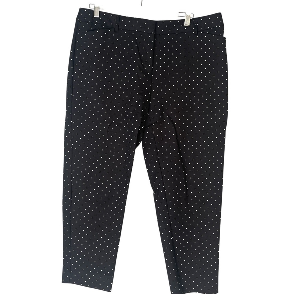 Liz Claiborne Emma Women’s Pants Size 14 Black Polka Dot Ankle Length